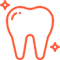 A stylized orange tooth icon.