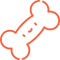 Orange bone icon without background.